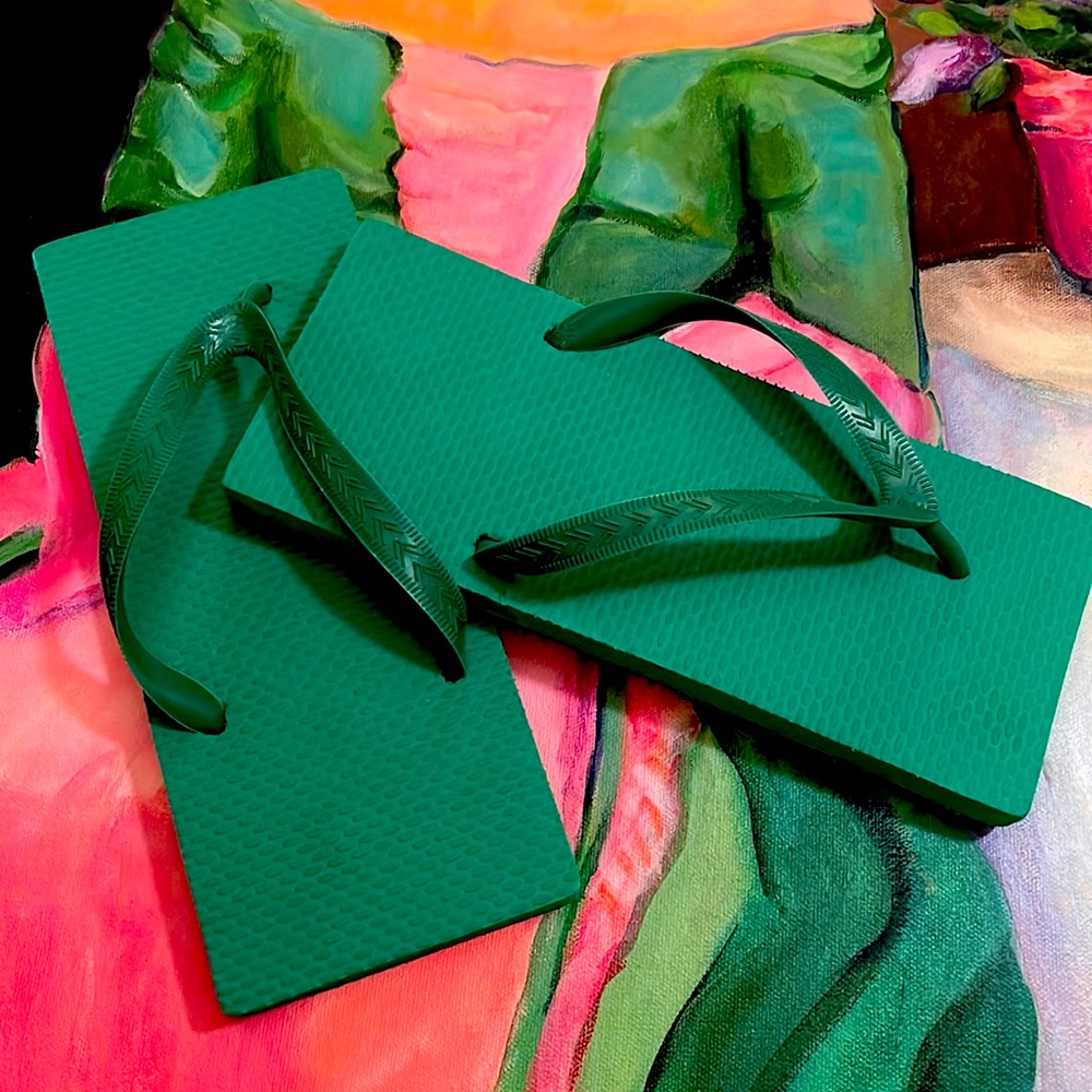 NBW GREEN RUBBER FLIP FLOPS - Picture 4 of 10